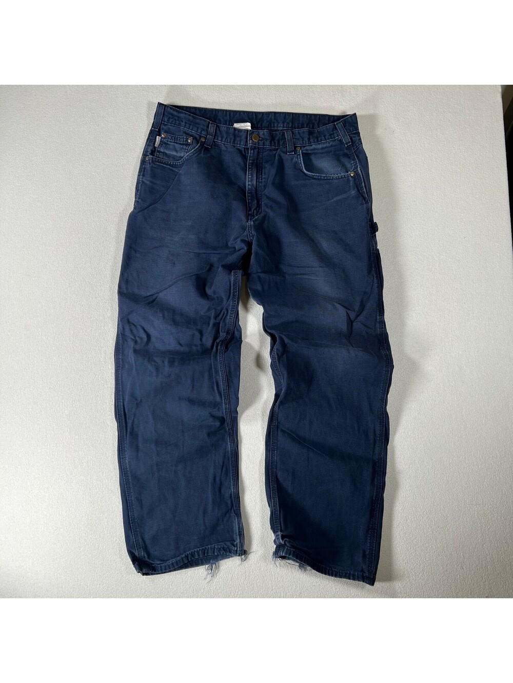 Vintage Carhartt B159 Nvy Faded Loose Fit Pants Size 38x32